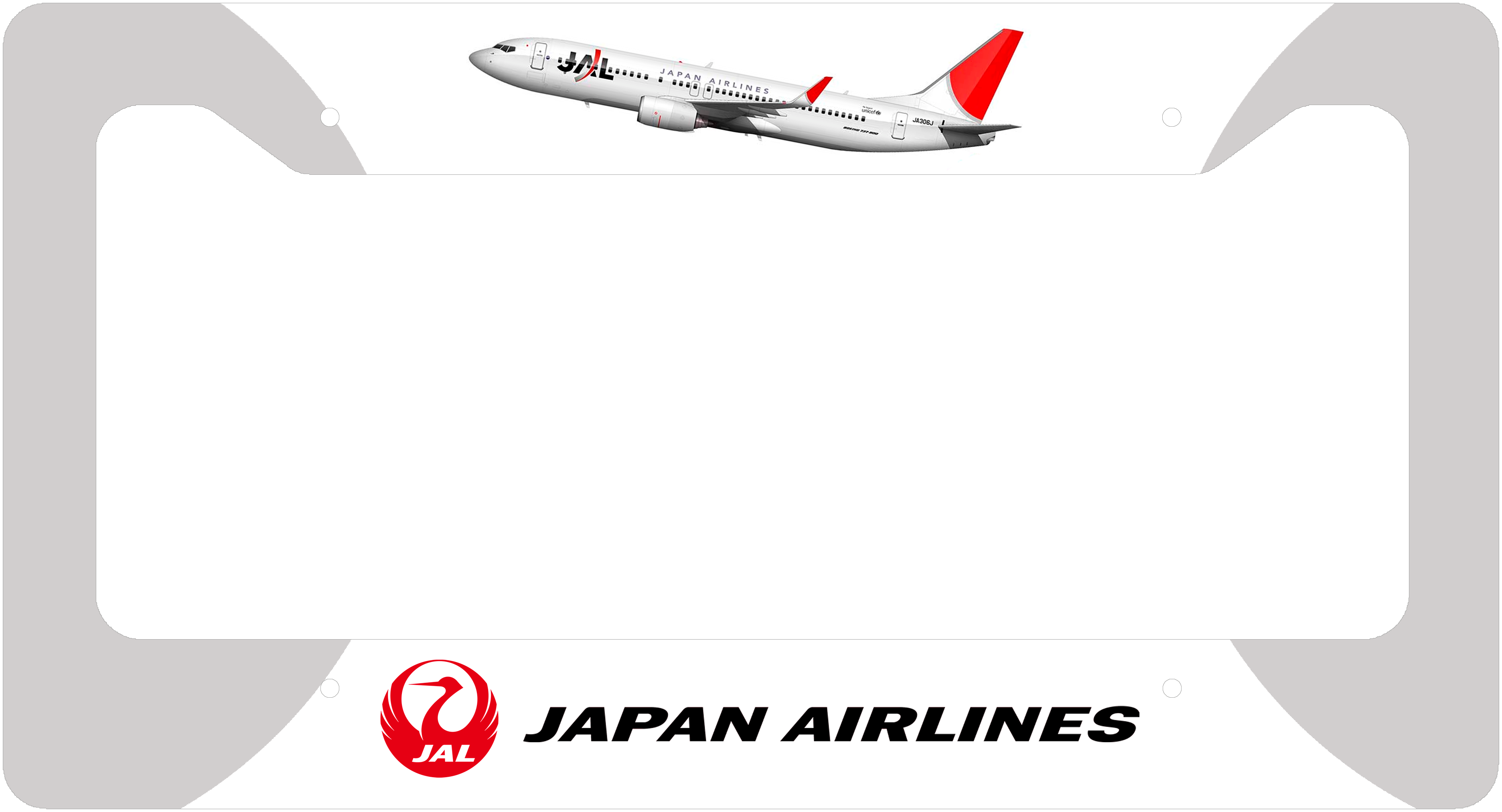 Japan Airlines Livery - License Plate Thick Frame