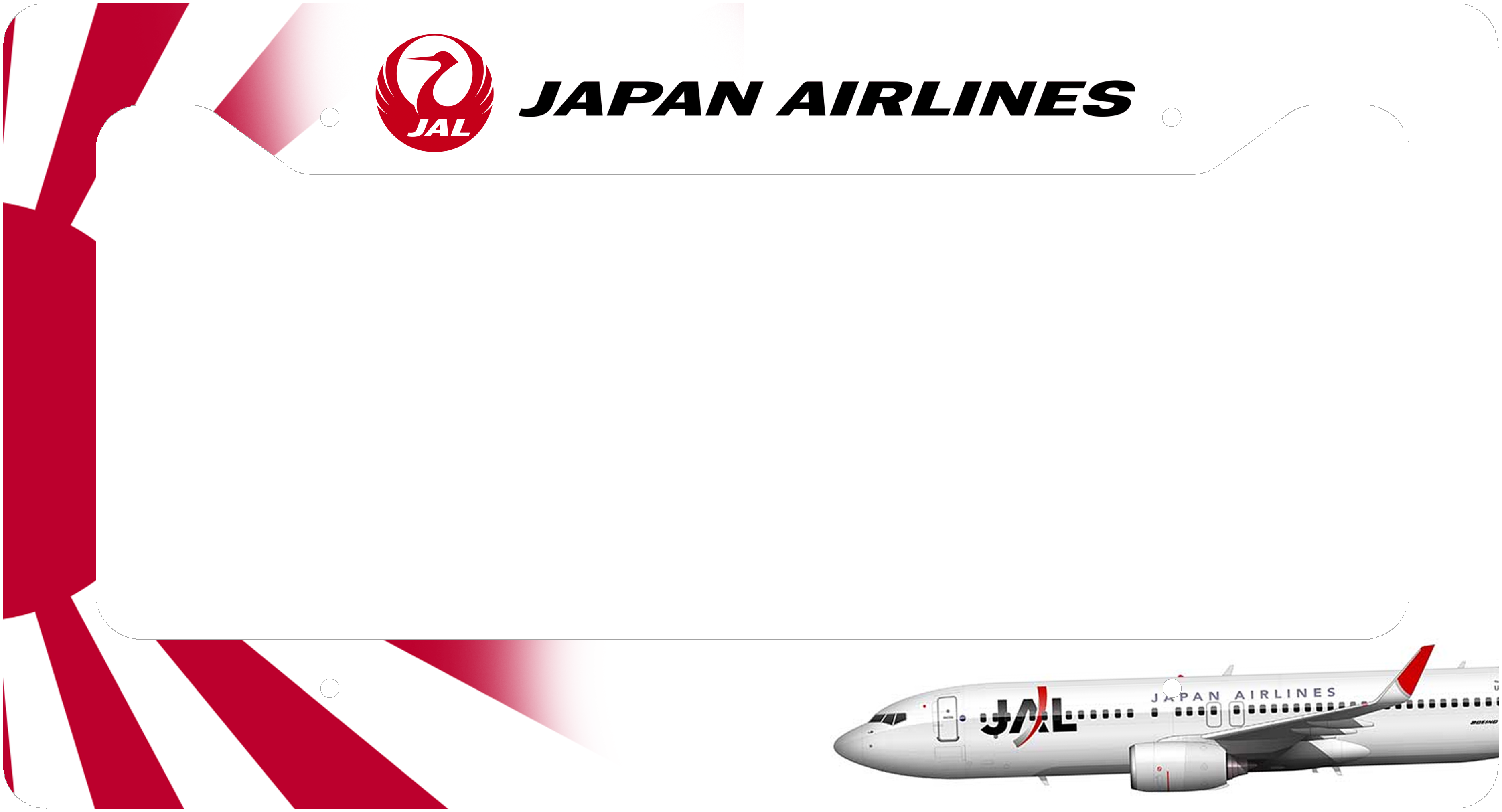 Japan Airlines - License Plate Thick Frame