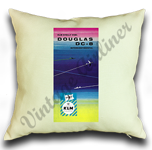 KLM DC-8 Brochure Cover Linen Pillow Case Cover