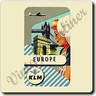 KLM  Vintage Europe Square Sandstone Coaster