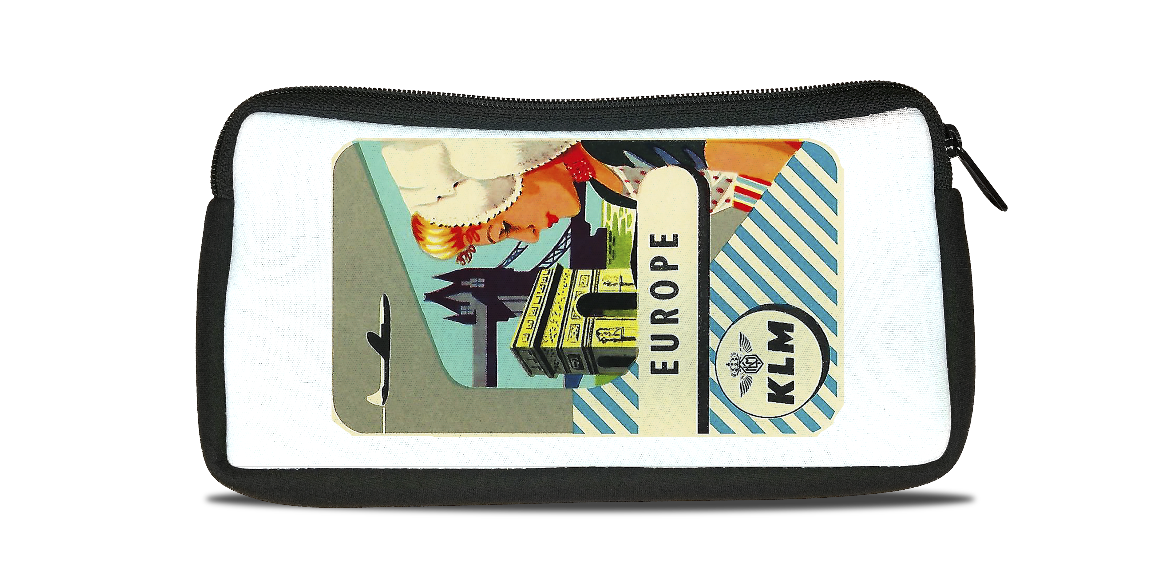 KLM  Vintage Europe Bag Sticker Travel Pouch