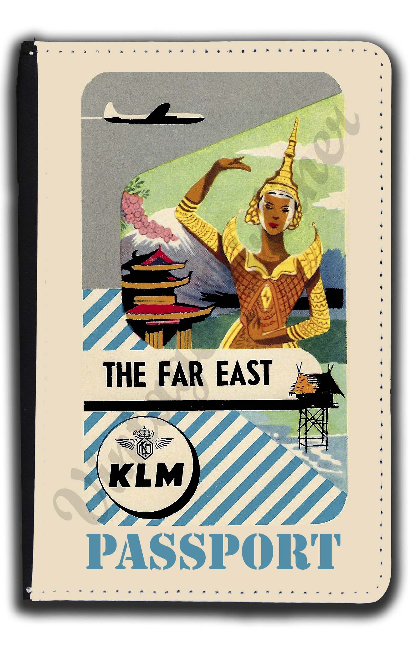 KLM Vintage The Far East Passport Case