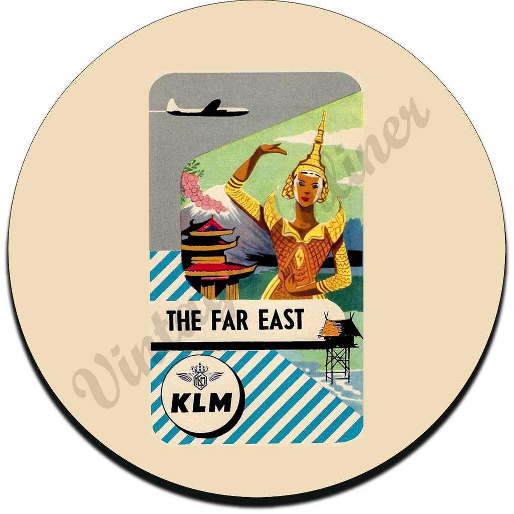 KLM Vintage The Far East Sandstone Coaster