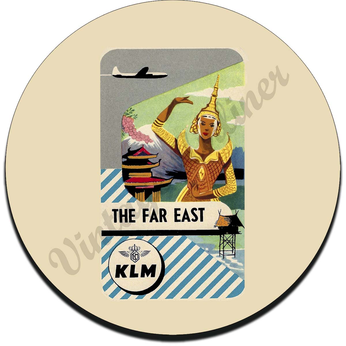 KLM Vintage The Far East Sandstone Coaster
