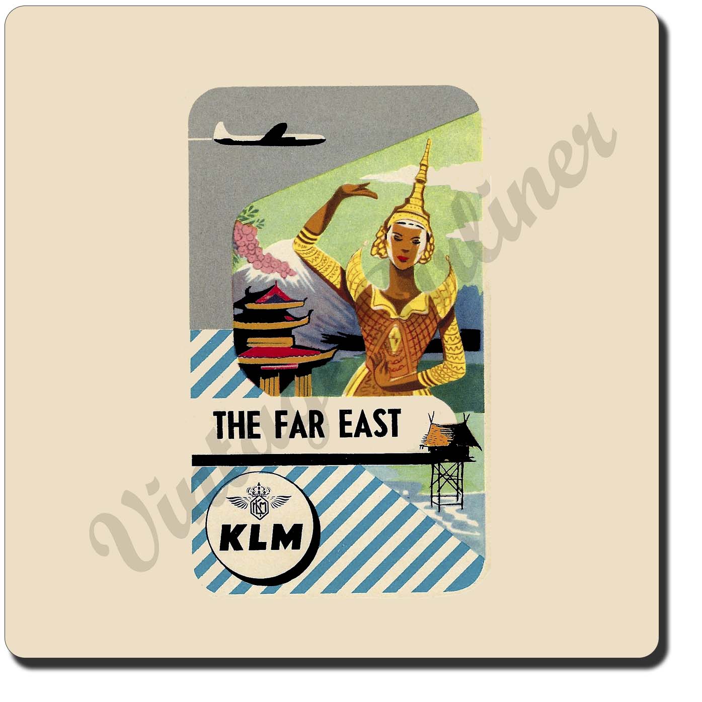 KLM Vintage The Far East Sandstone Coaster