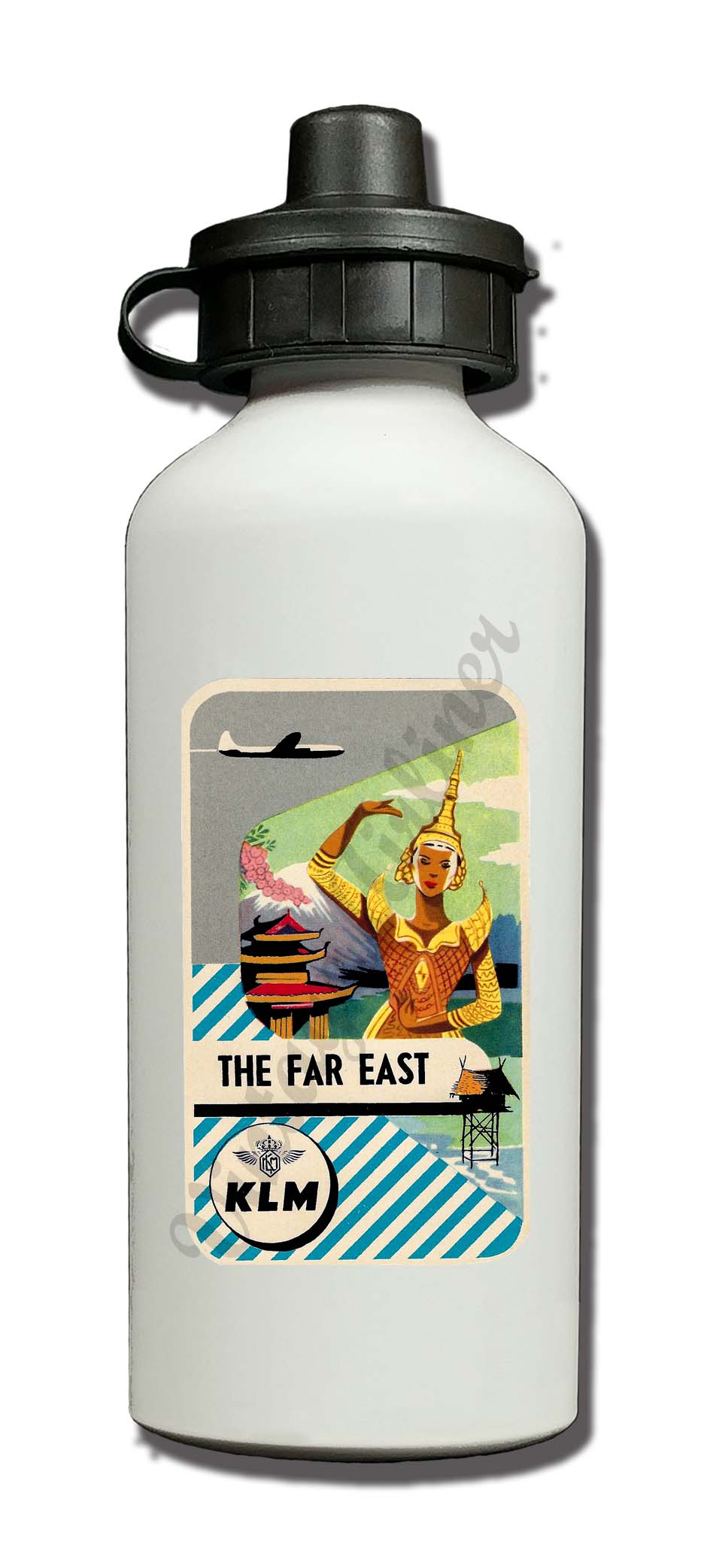 KLM Vintage The Far East Aluminum Water Bottle