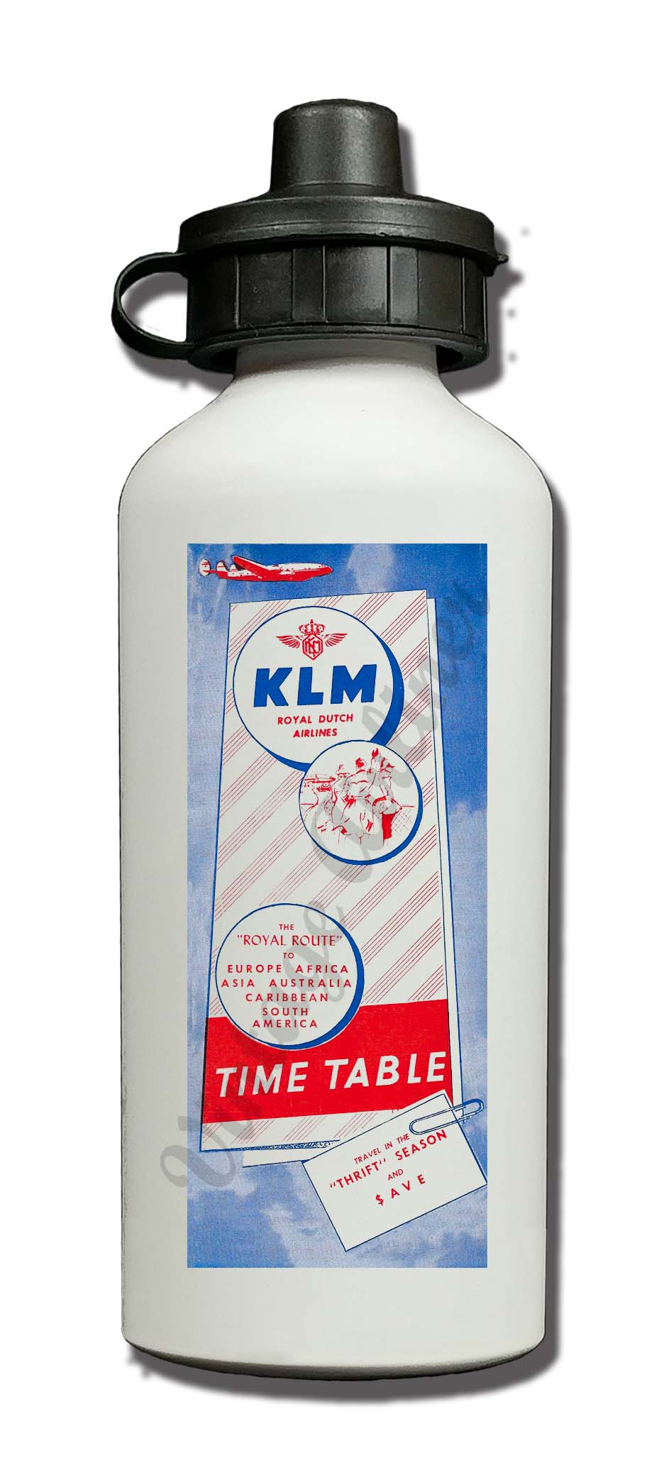 KLM Royal Dutches Airlines Aluminum Water Bottle