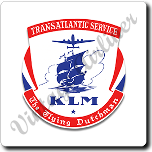 KLM Trans-Atlantic Vintage Square Sandstone Coaster