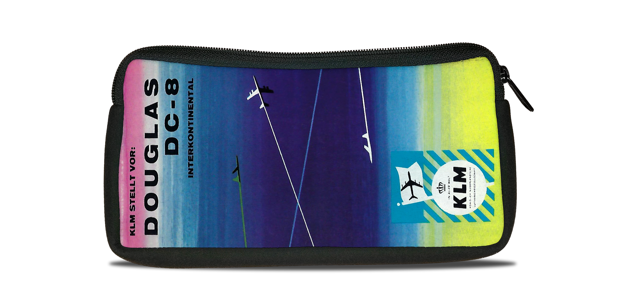 KLM DC-8 Brochure Cover Bag Sticker Travel Pouch