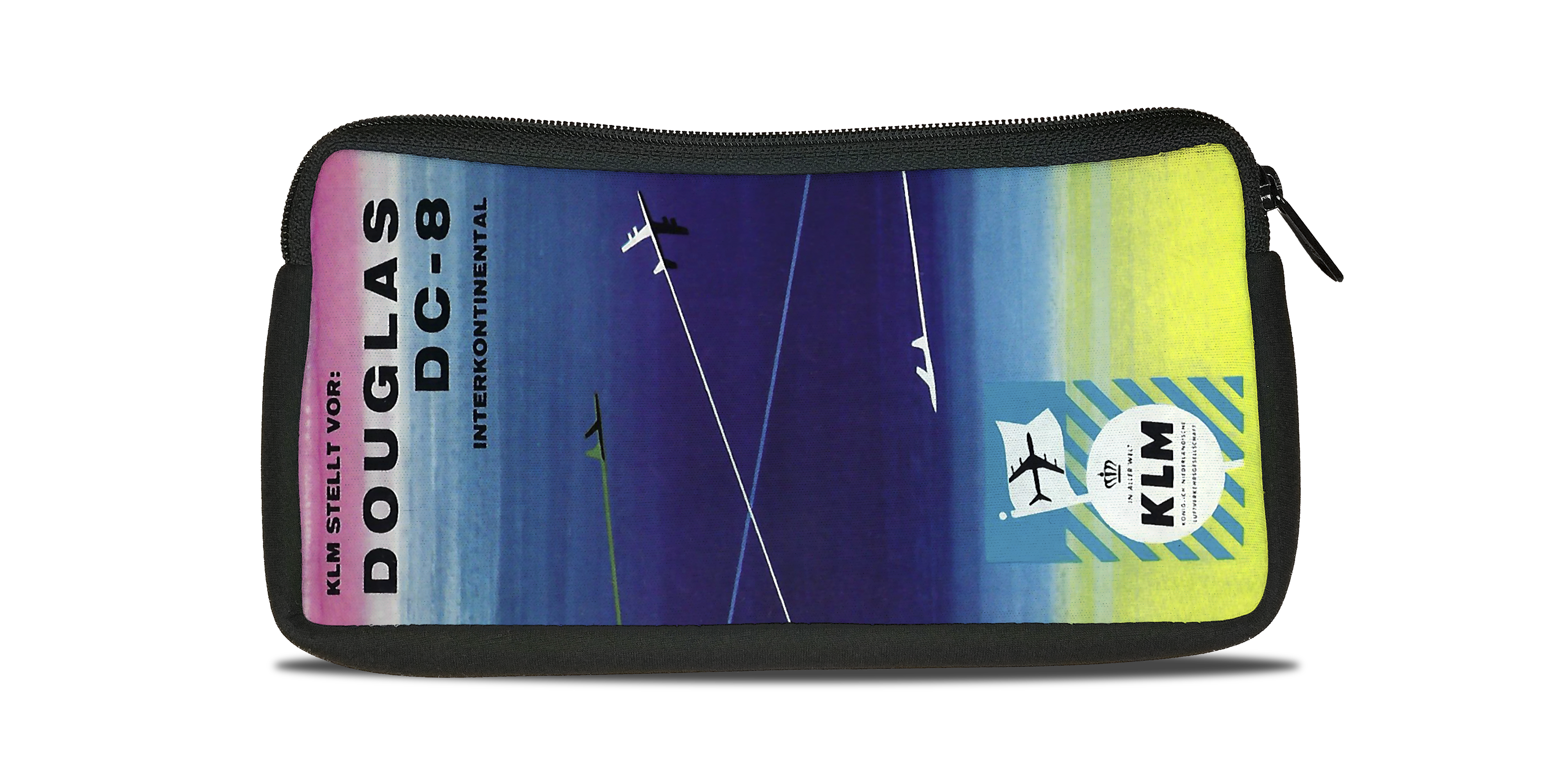 KLM DC-8 Brochure Cover Bag Sticker Travel Pouch