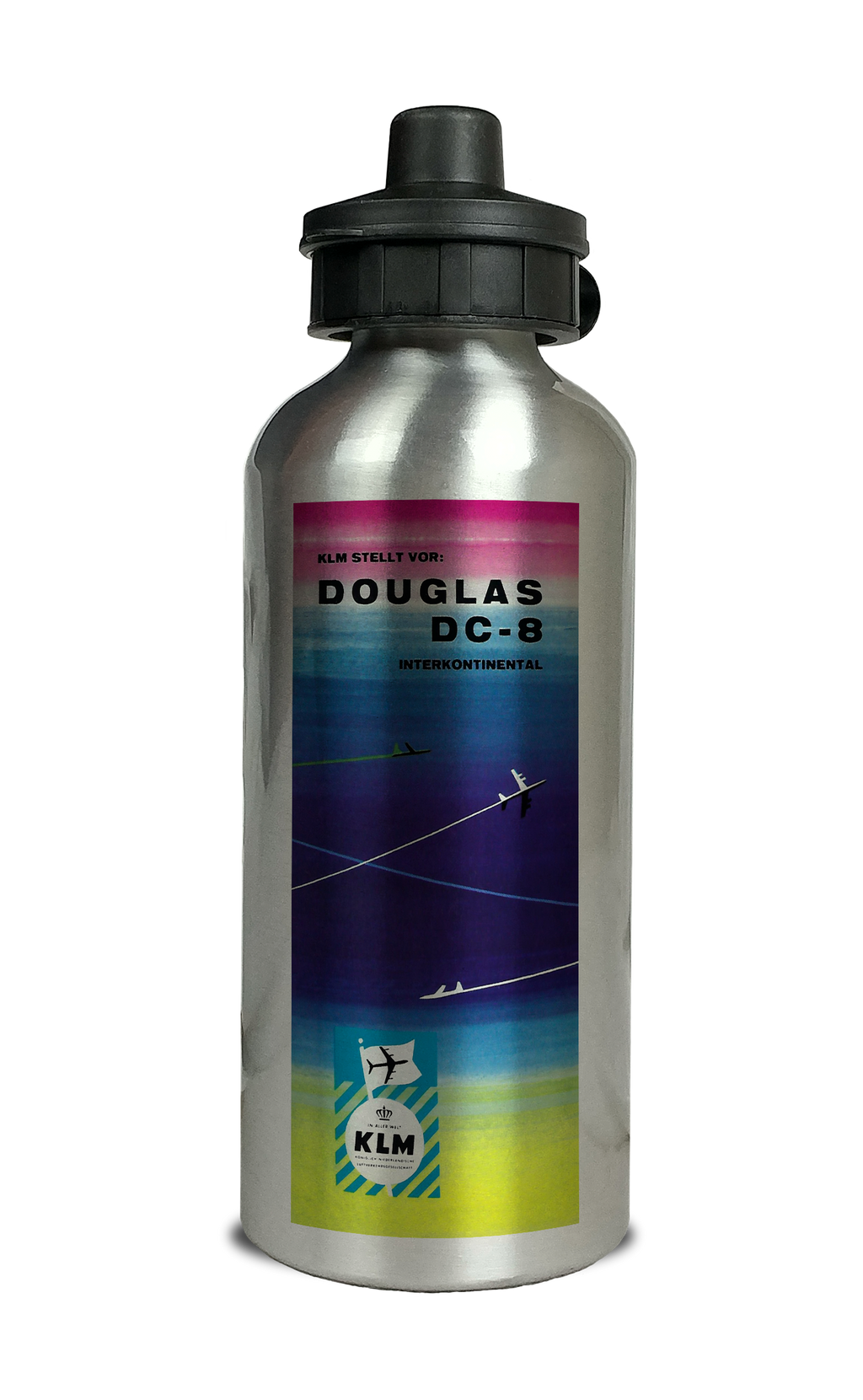 KLM DC-8 Brochure Cover Aluminum Water Bottle