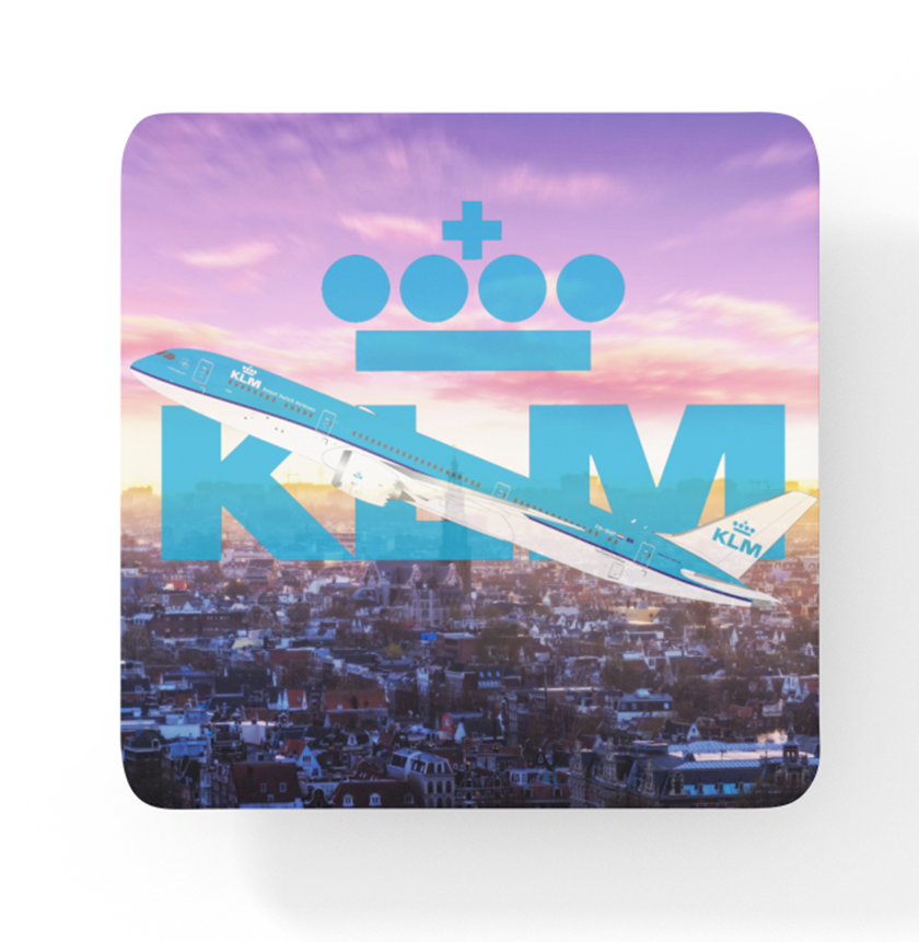 KLM - Origin View Of Amsterdam - Square Sandstone Coaster