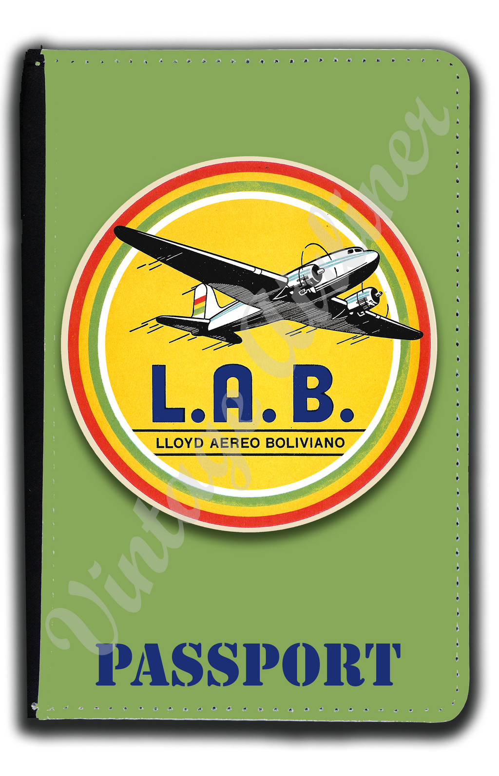 Lloyd Aero Boliviano LAB 1950's Bag Sticker Passport Case