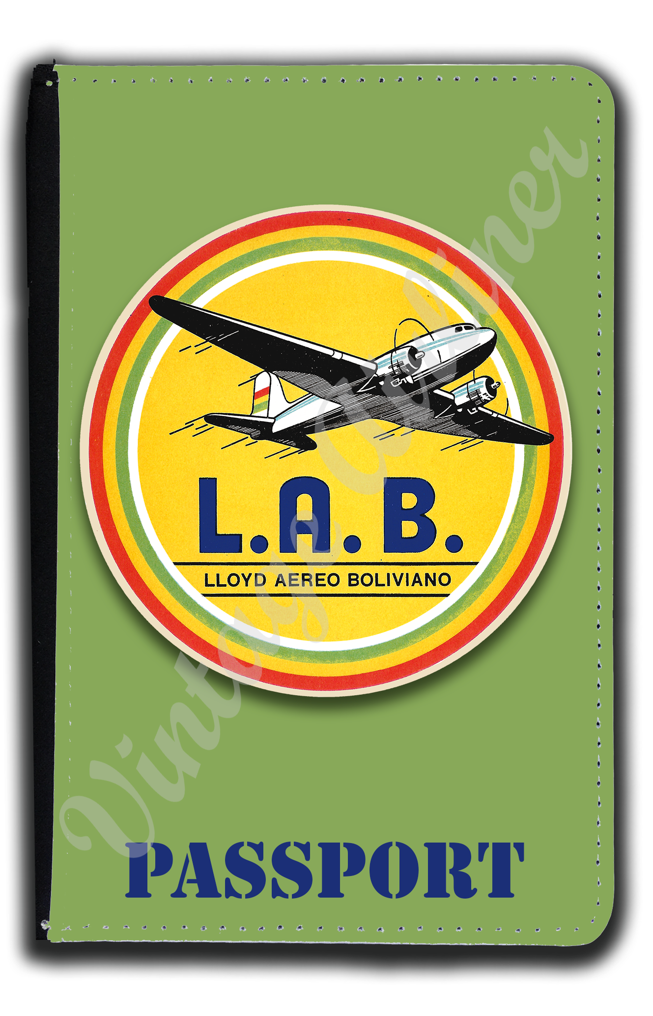 Lloyd Aero Boliviano LAB 1950's Bag Sticker Passport Case