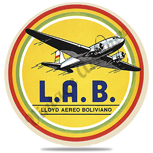 L.A.B. Lloyd Aéreo Boliviano 1950's Vintage Round Sandstone Coaster