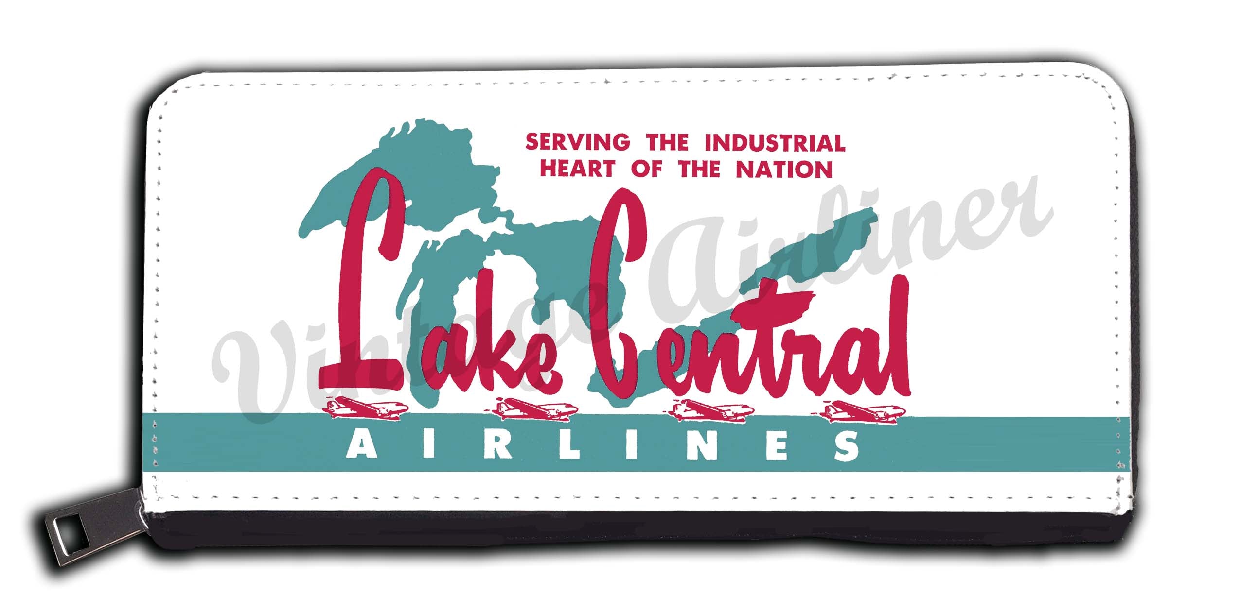 Lake Central Airlines Vintage Bag Sticker Wallet