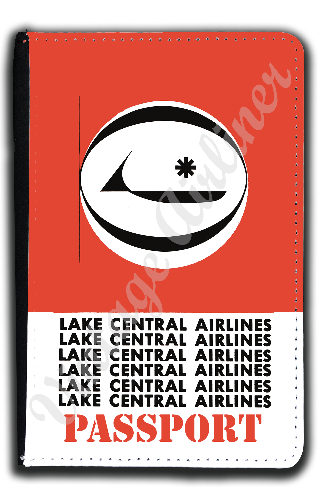 Lake Central Airlines 1960's Bag Sticker Passport Case