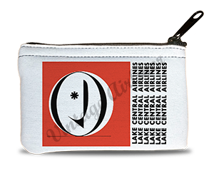 Lake Central Airlines Vintage Bag Sticker Rectangular Coin Purse