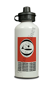 Lake Central Airlines Bag Sticker Aluminum Water Bottle