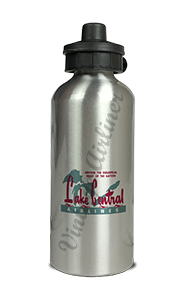 Lake Central Airlines 1950's Bag Sticker Aluminum Water Bottle
