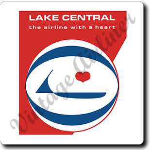 Lake Central Airlines Logo Square Sandstone Coaster