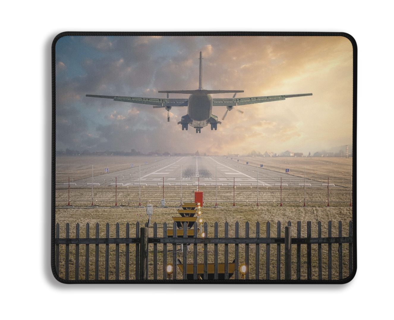 Landing Sunset Photo Art Mousepad