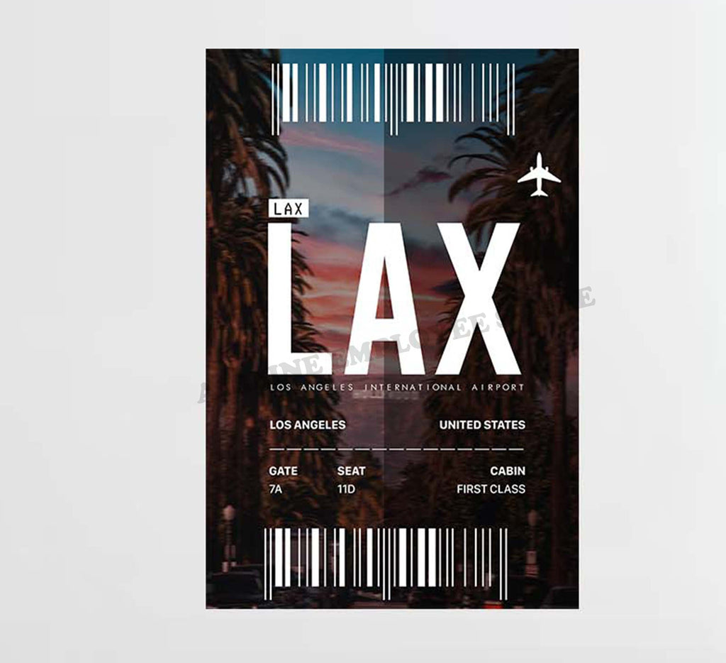 LAX Los Angeles Ticket Design Decal Stickers