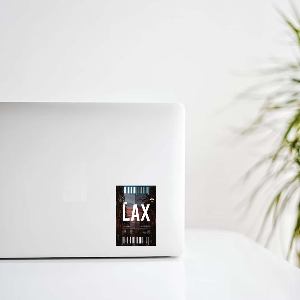 LAX Los Angeles Ticket Design Decal Stickers