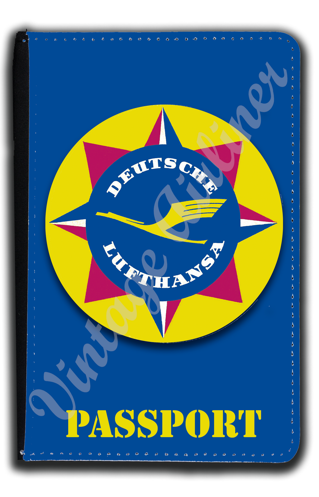 Lufthansa Airlines 1950's Bag Sticker Passport Case