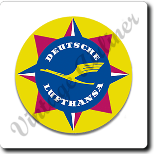 Lufthansa 1950's Vintage Square Sandstone Coaster
