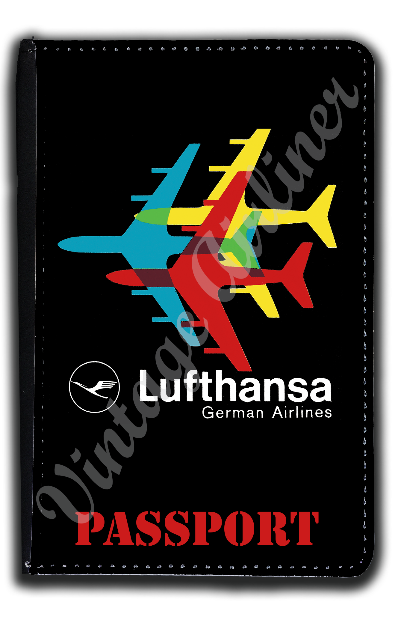 Lufthansa Airlines 1970's Bag Sticker Passport Case