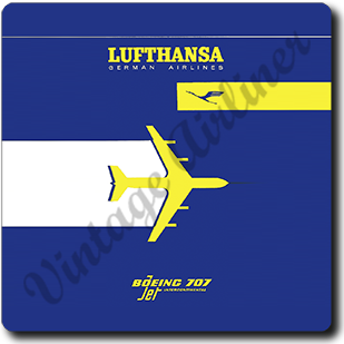 Lufthansa Airlines Timetable Cover Square Sandstone Coaster