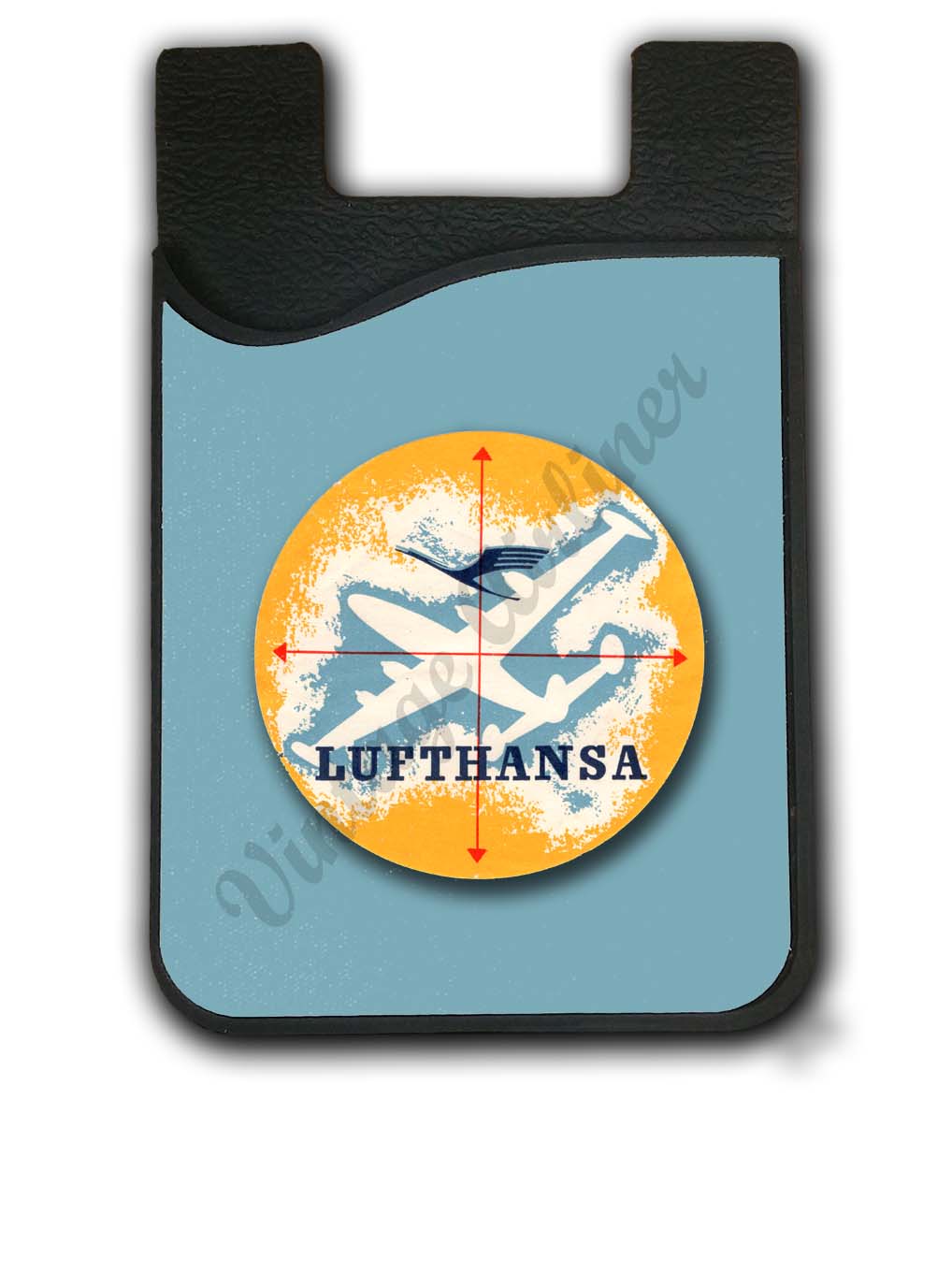 Lufthansa Vintage Baggage Sticker Card Caddy