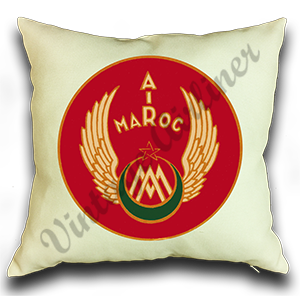 Air Maroc 1940's Vintage Bag Sticker Linen Pillow Case Cover