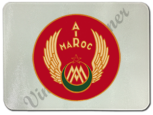 Royal Air Maroc Vintage 1940's Bag Sticker Glass Cutting Board
