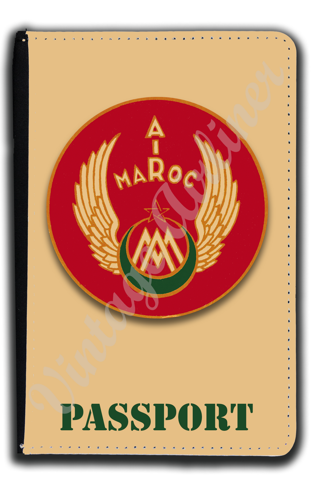 Air Maroc 1940's Vintage Baggage Sticker Passport Case