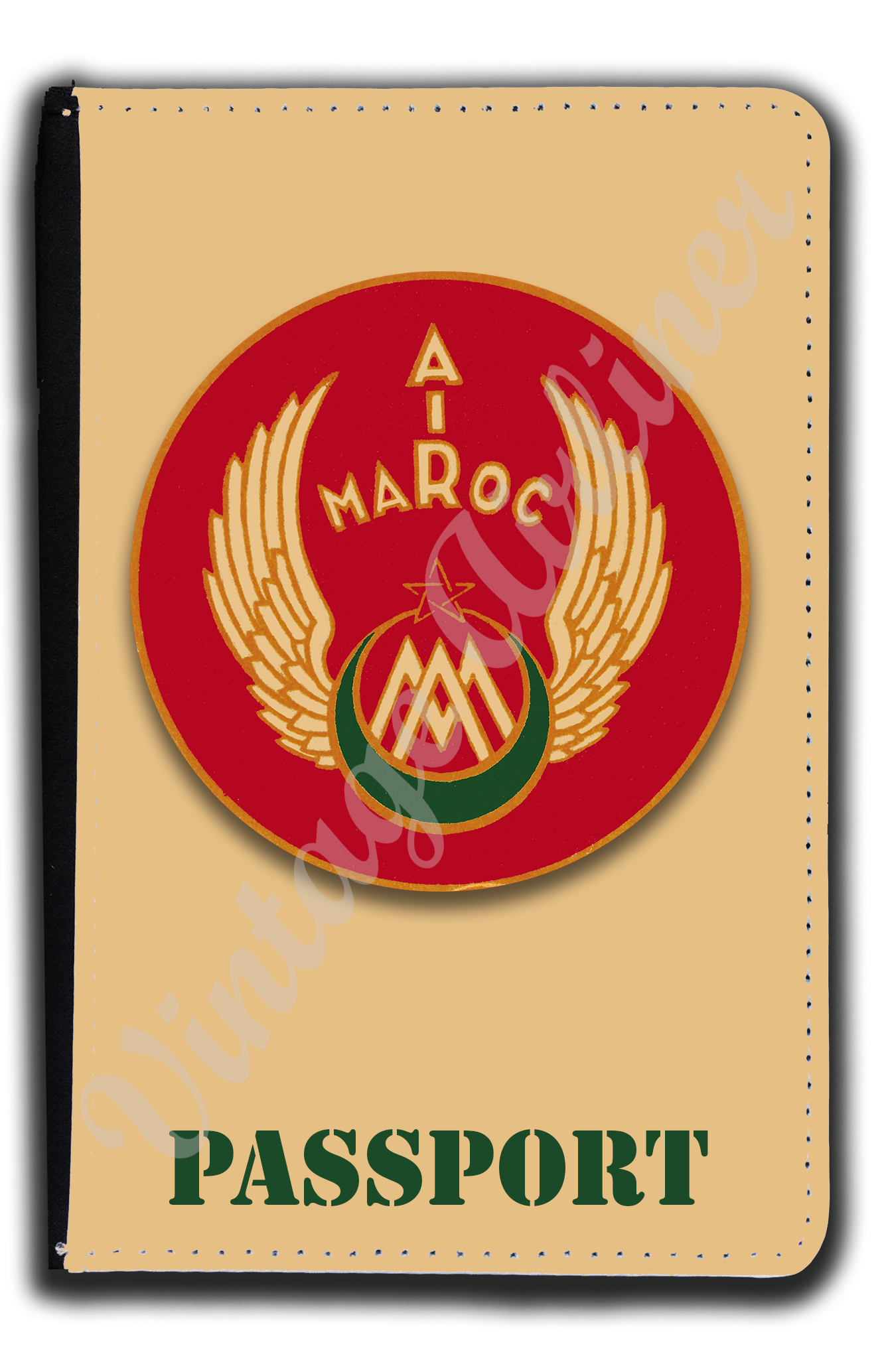 Air Maroc 1940's Vintage Baggage Sticker Passport Case