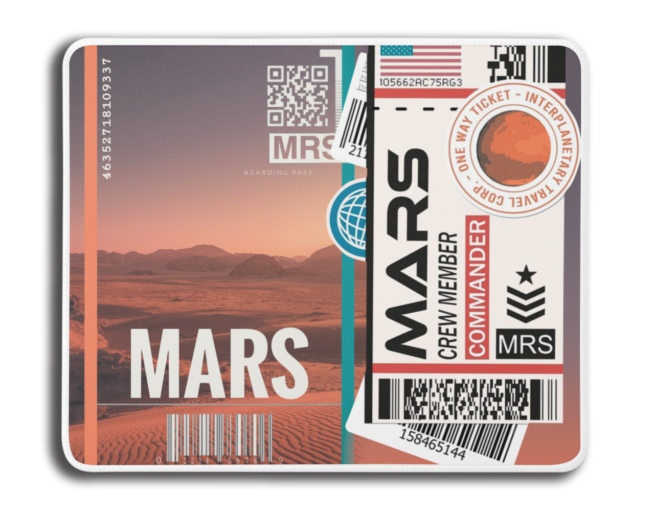 Ticket To Mars Collage Mousepad