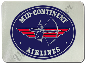 Mid-Continent Airlines Logo Glass Cutting Board