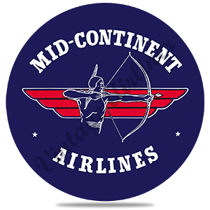 Mid-Continent Airlines Logo Round Sandstone Coaster