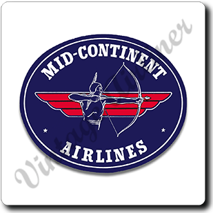 Mid-Continent Airlines Logo Square Sandstone Coaster