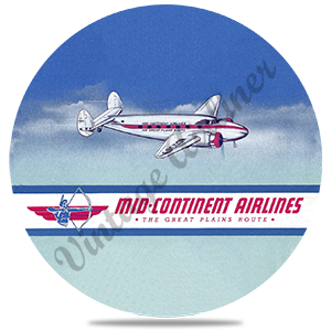 Mid-Continent Airlines 1940's Vintage Round Sandstone Coaster