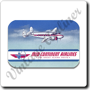 Mid-Continent Airlines 1940's Vintage Square Sandstone Coaster
