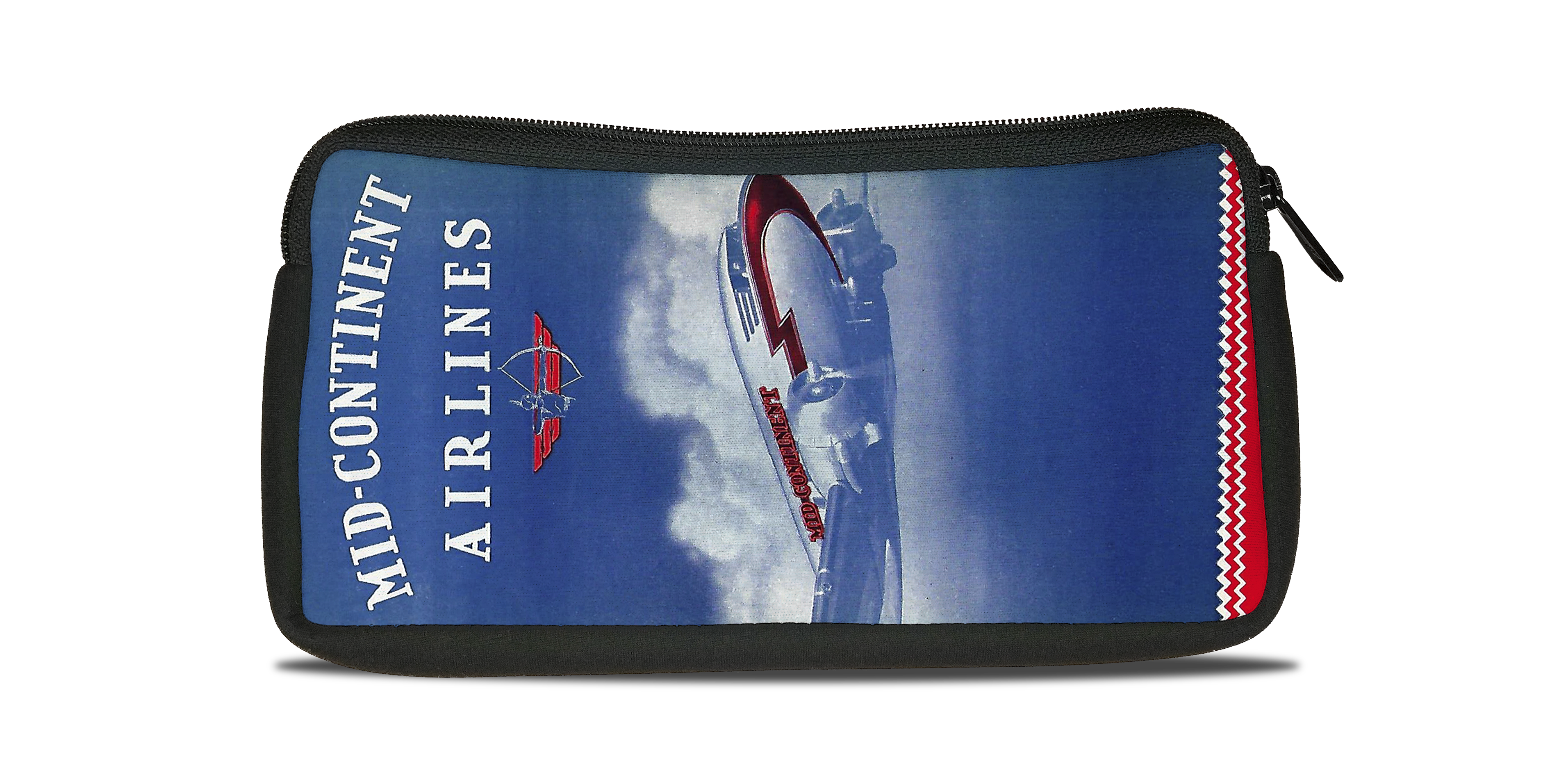 Mid-Continent Airlines Timetable Cover Bag Sticker Travel Pouch