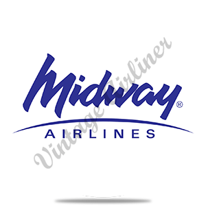 Midway Airlines 1993 Logo Round Sandstone Coaster