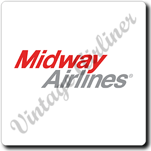 Midway Airlines 1979 Logo Square Sandstone Coaster