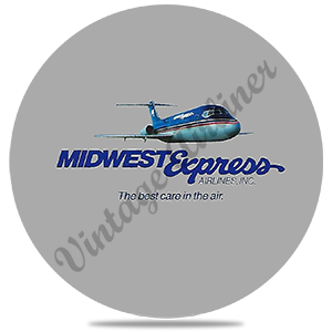 Midwest Express Timetable Cover Bag Sticker Round Sandstone Coaster