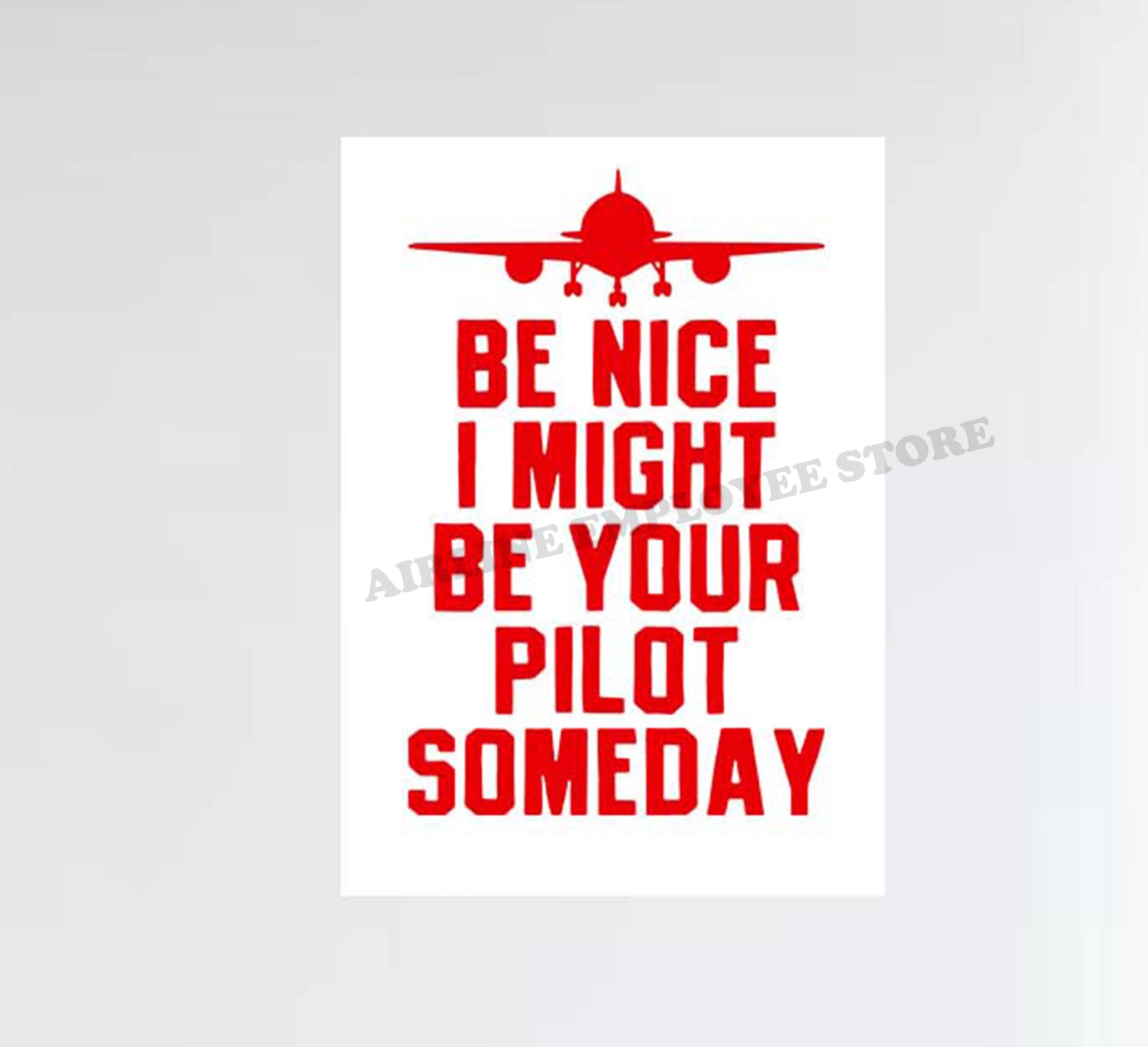 Be Nice I Might Be Your Pilot Someday Decal Stickers