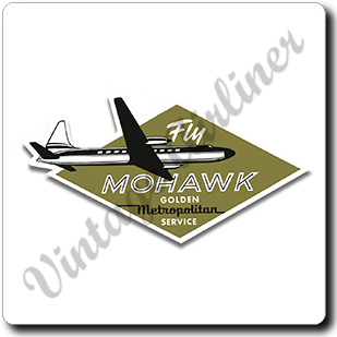 Mohawk Airlines 1950's Fly Mohawk Square Sandstone Coaster