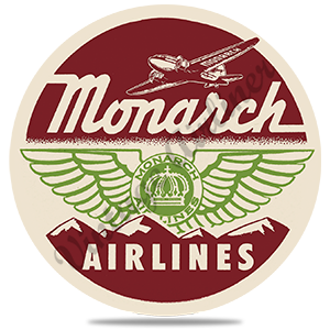 Monarch Airlines 1950's Vintage Round Sandstone Coaster